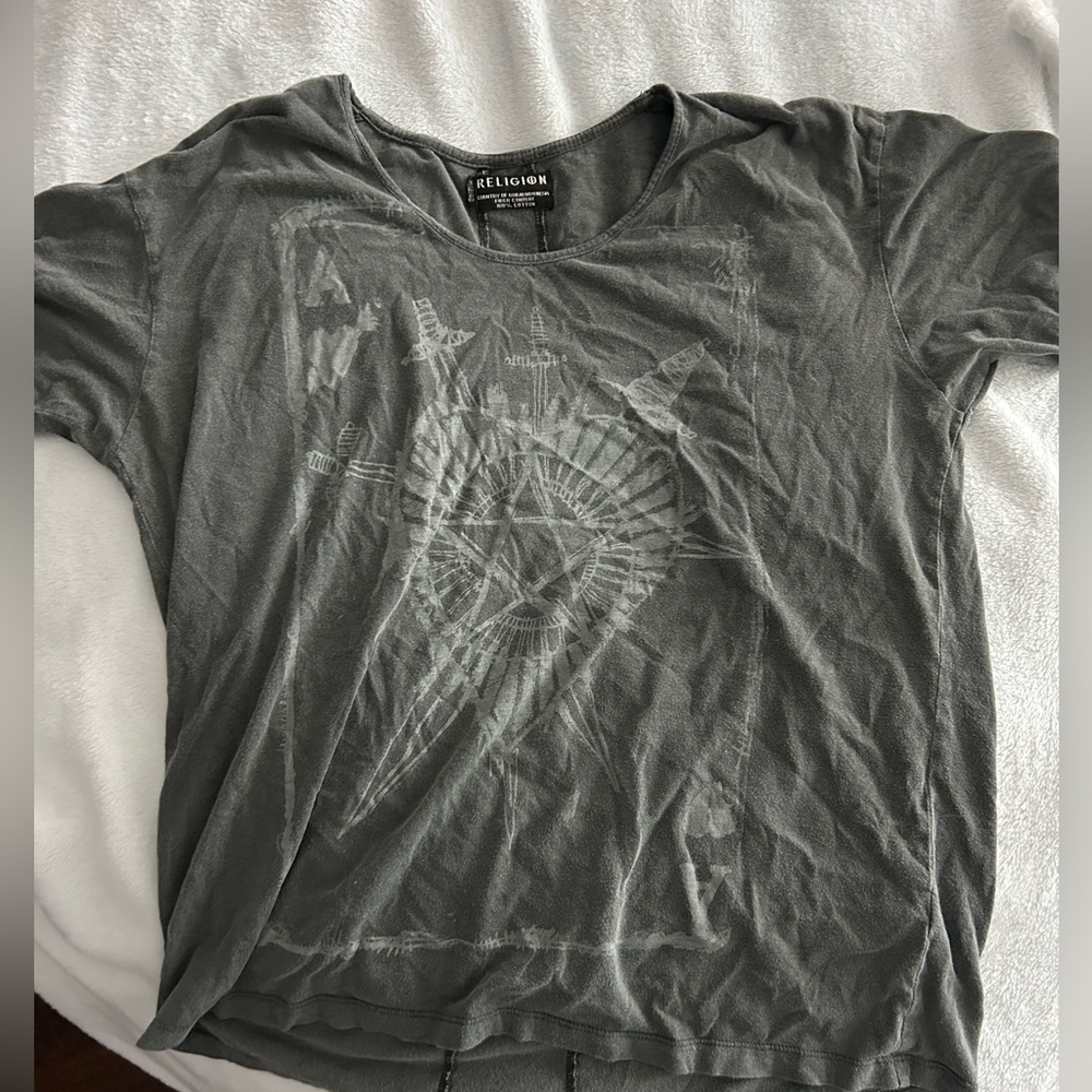 Over sized grey Religion T shirt